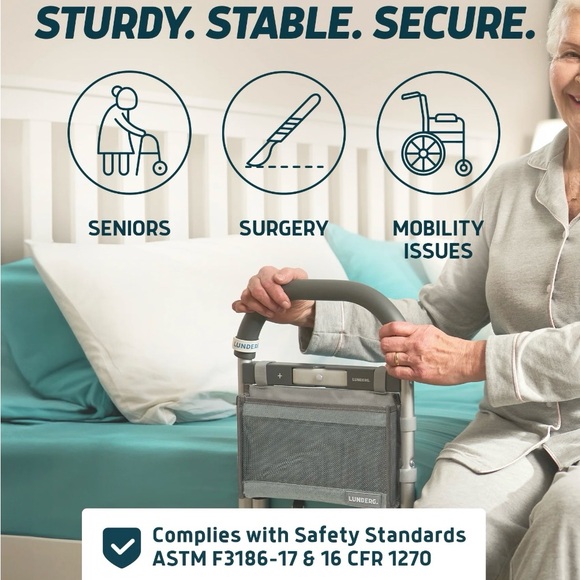 Bedside Safety Rail with Snap & Lock Feature - Picture 2 of 4